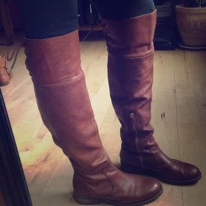 Vince Camuto cognac leather boots